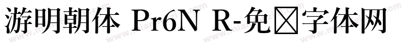 游明朝体 Pr6N R字体转换